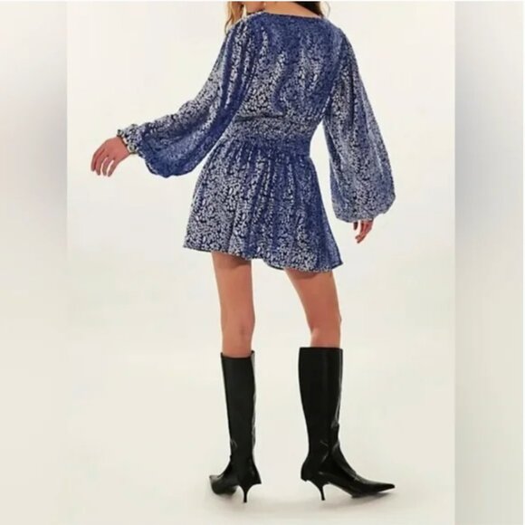 Free People Jen Rossi Lapis Mini Velvet Dress size XL - Picture 3 of 8